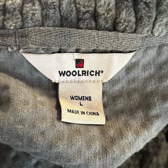 Woolrich Women’s 100% Cotton Olive Green Corduroy Ribbed Zip Up Jacket w/Pockets - Picture 10 of 12